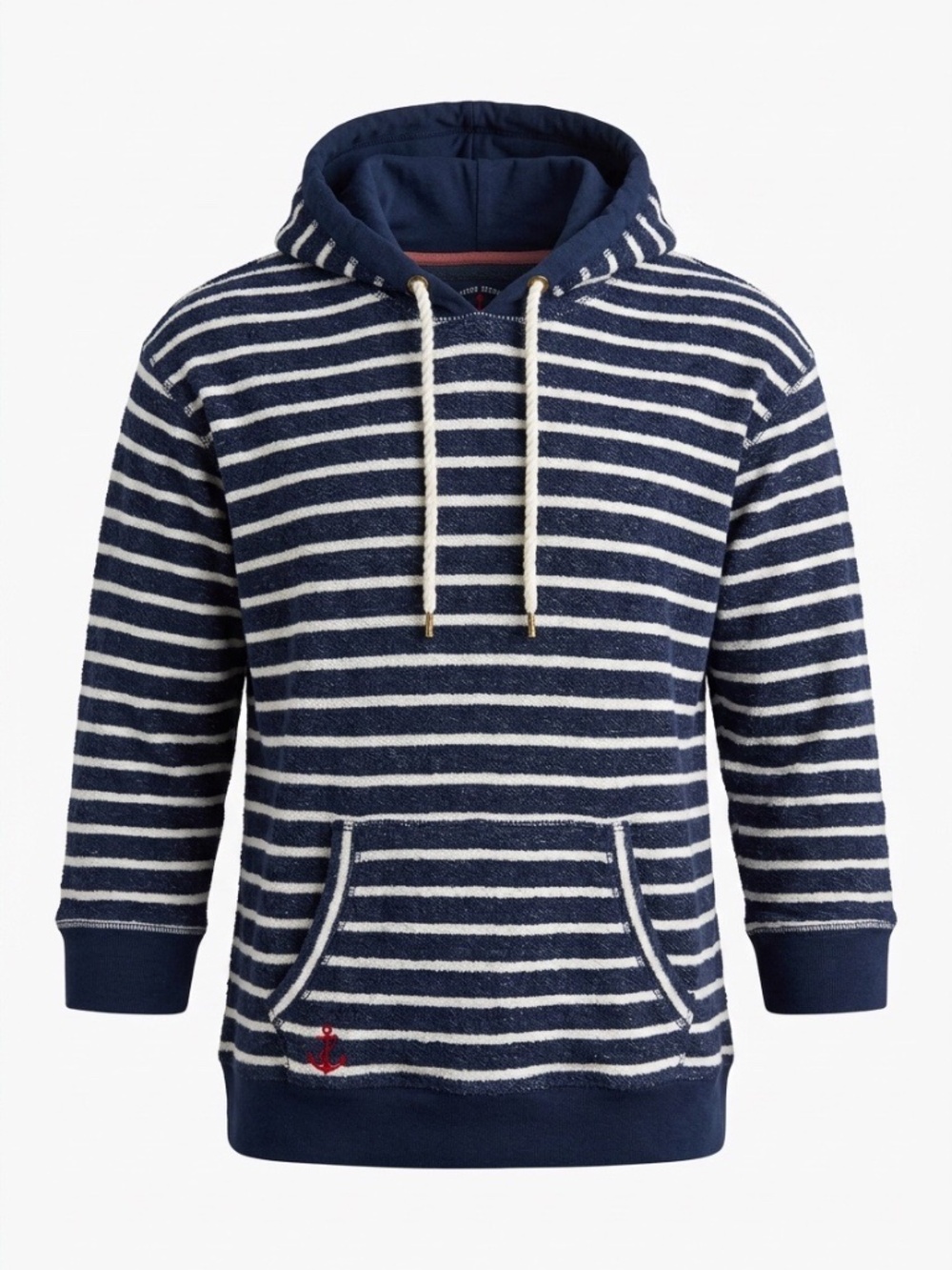 Ralph Lauren Jean Navy/ White stripe hoodie - 100% Terry Cotton - size M